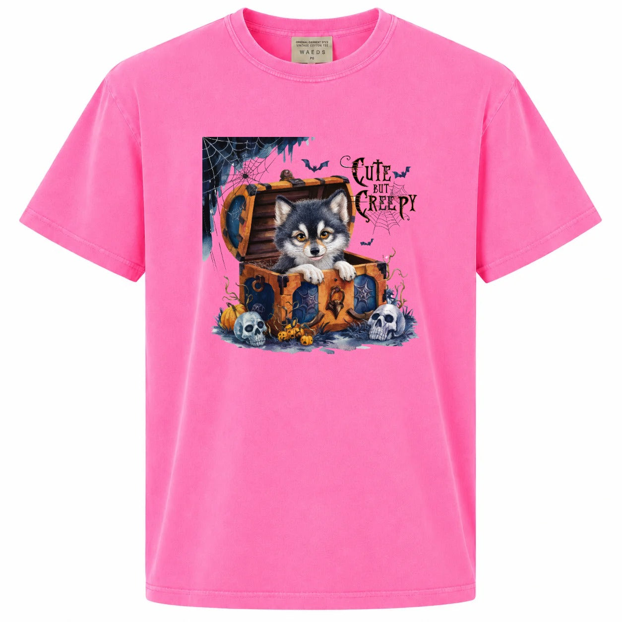 Cute But Creepy Husky Halloween Graphic T-Shirt