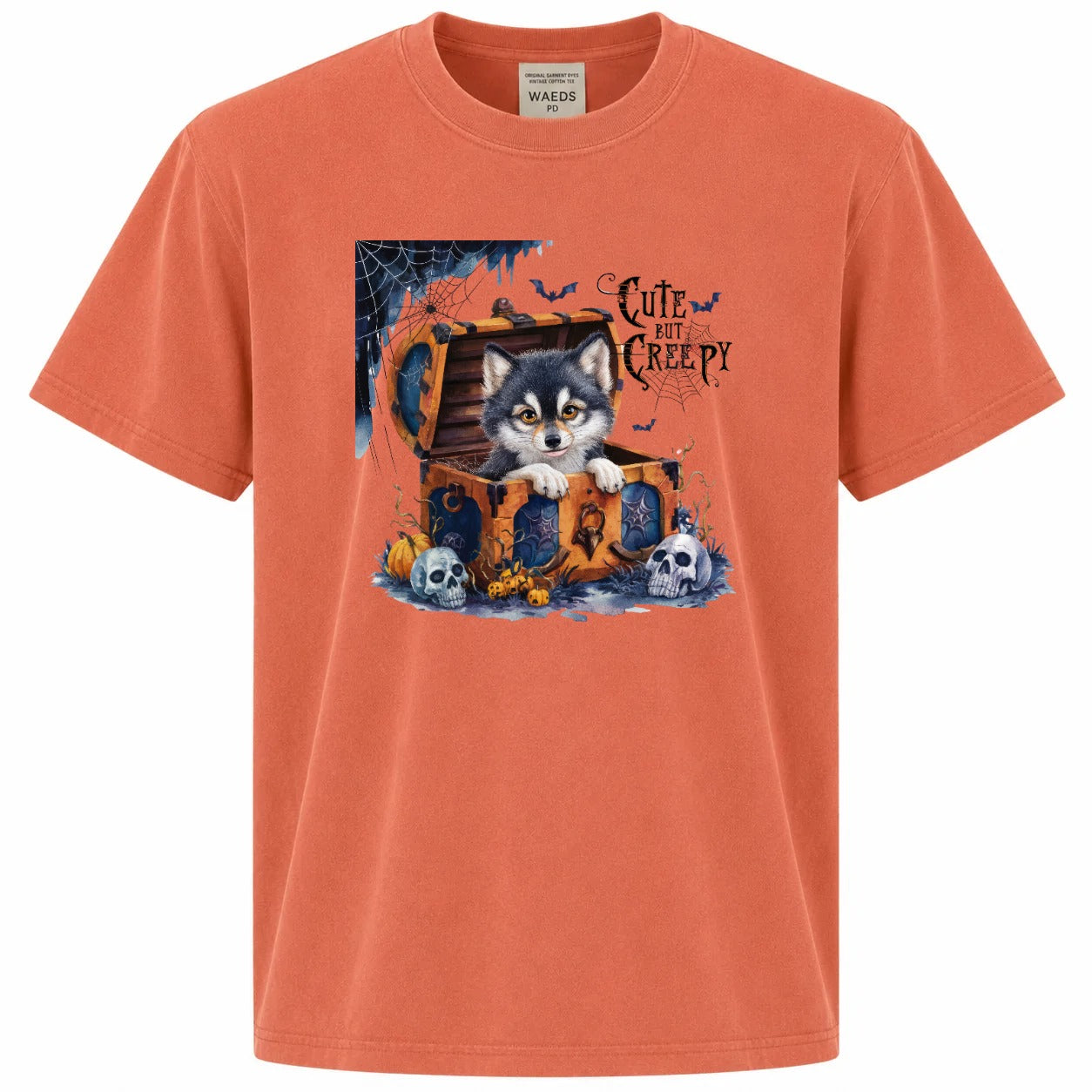 Cute But Creepy Husky Halloween Graphic T-Shirt