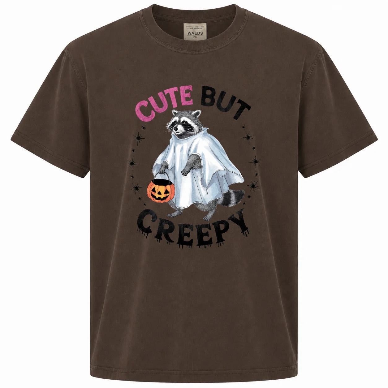 Cute But Creepy Ghost Raccoon Halloween Graphic Tee