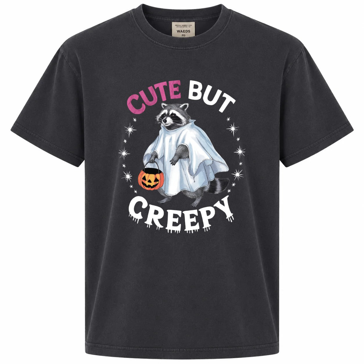 Cute But Creepy Ghost Raccoon Halloween Graphic Tee