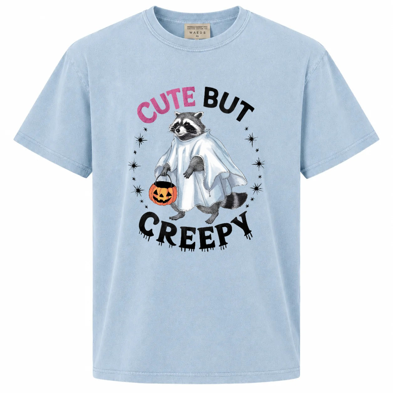 Cute But Creepy Ghost Raccoon Halloween Graphic Tee