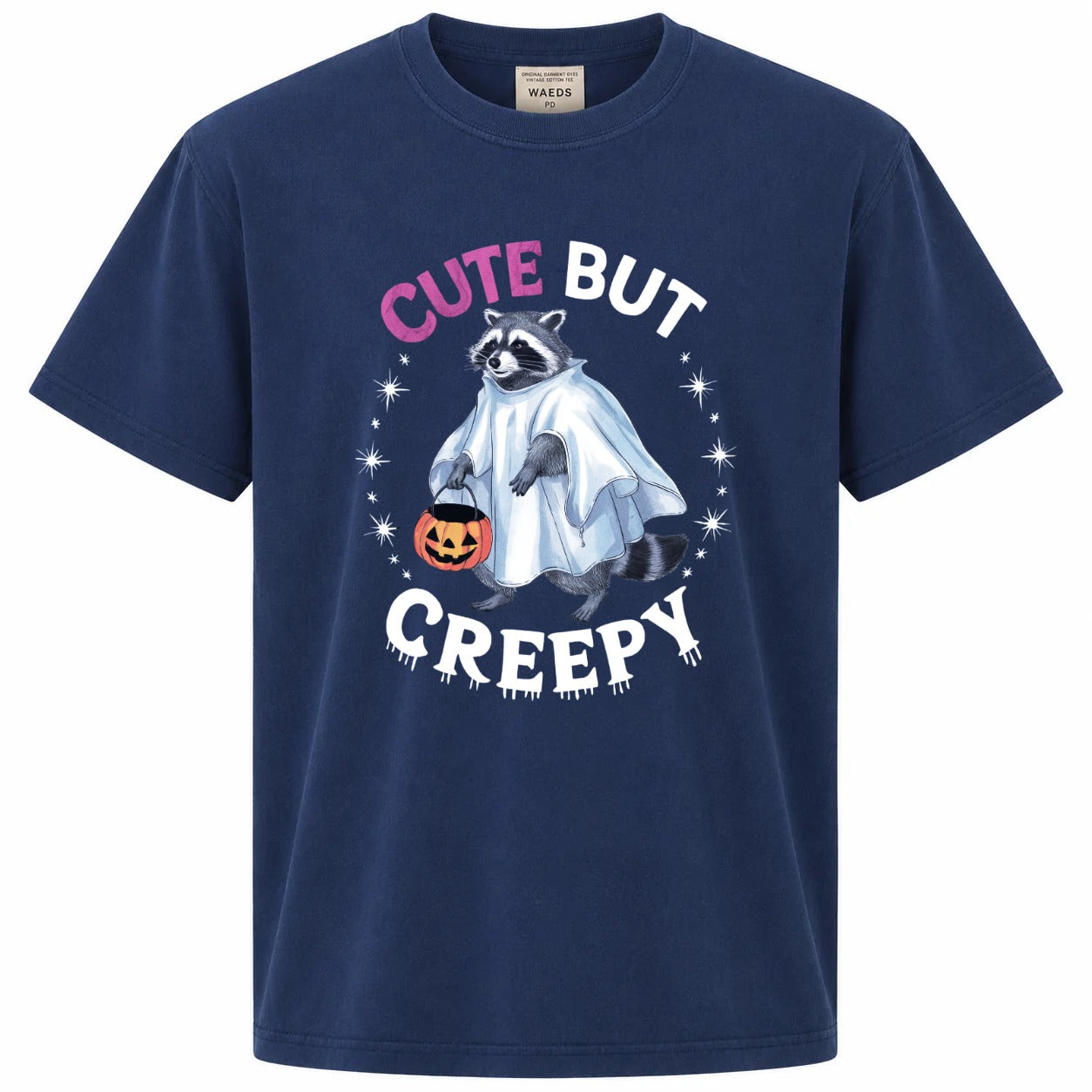 Cute But Creepy Ghost Raccoon Halloween Graphic Tee