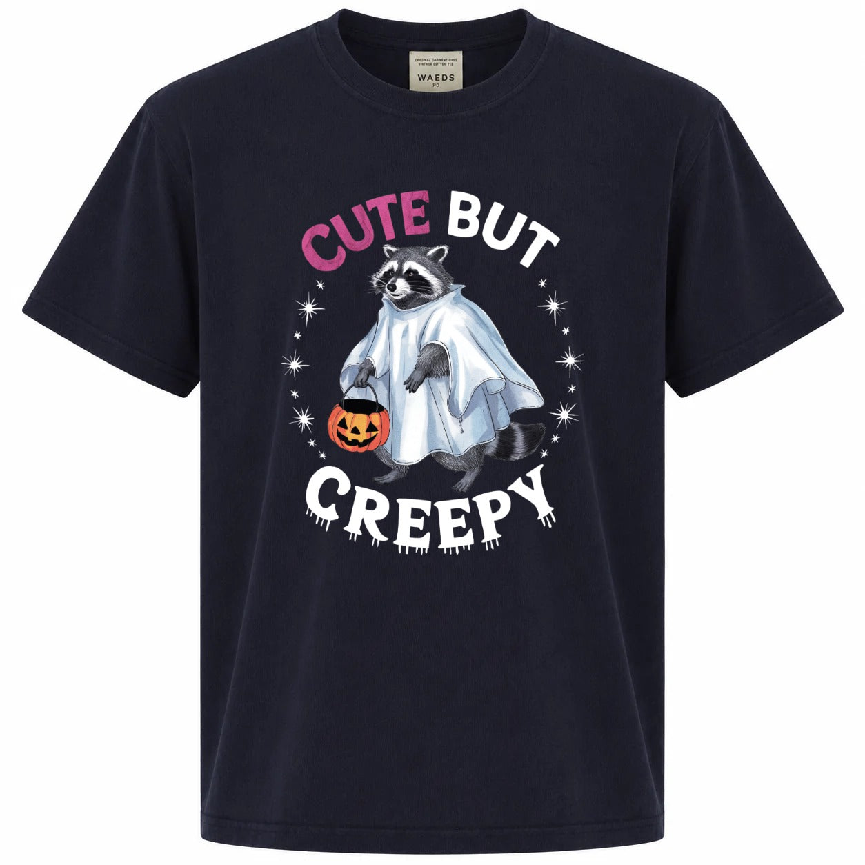Cute But Creepy Ghost Raccoon Halloween Graphic Tee