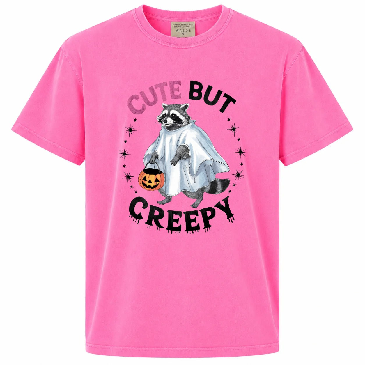 Cute But Creepy Ghost Raccoon Halloween Graphic Tee