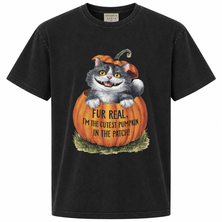 Fur Real I'm the Cutest Pumpkin in the Patch Cat Graphic Tee