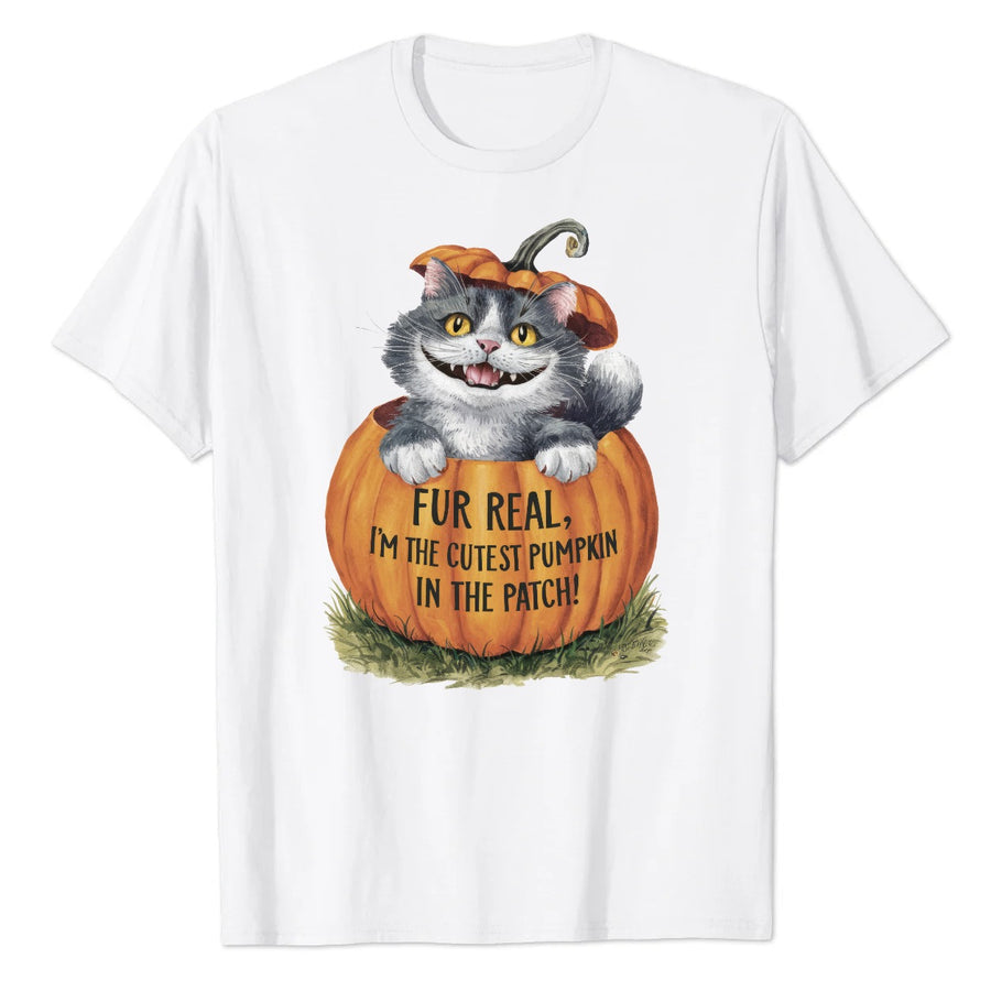 Fur Real I'm the Cutest Pumpkin in the Patch Cat Graphic Tee