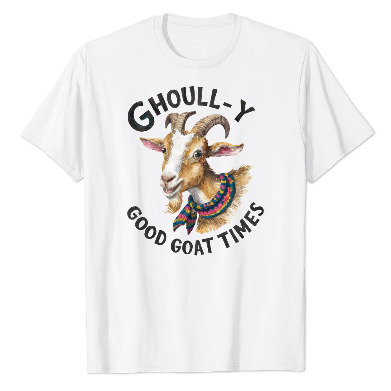Ghoull-y Good Goat Times Funny Halloween Graphic Tee