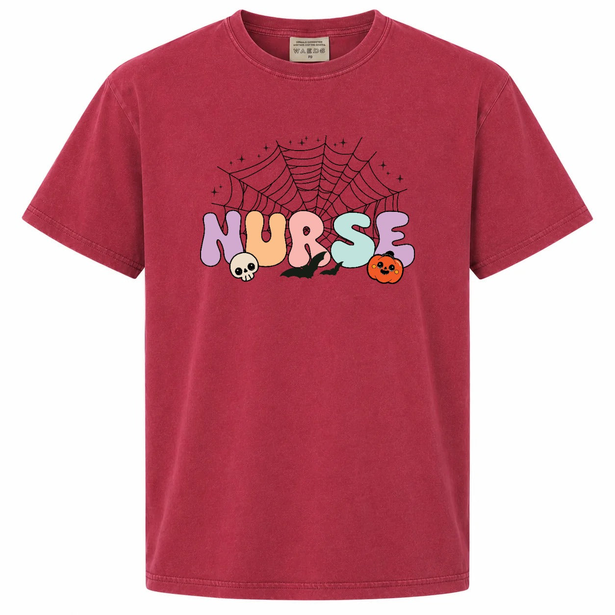 Spooky Nurse Halloween Spider Web Graphic Tee