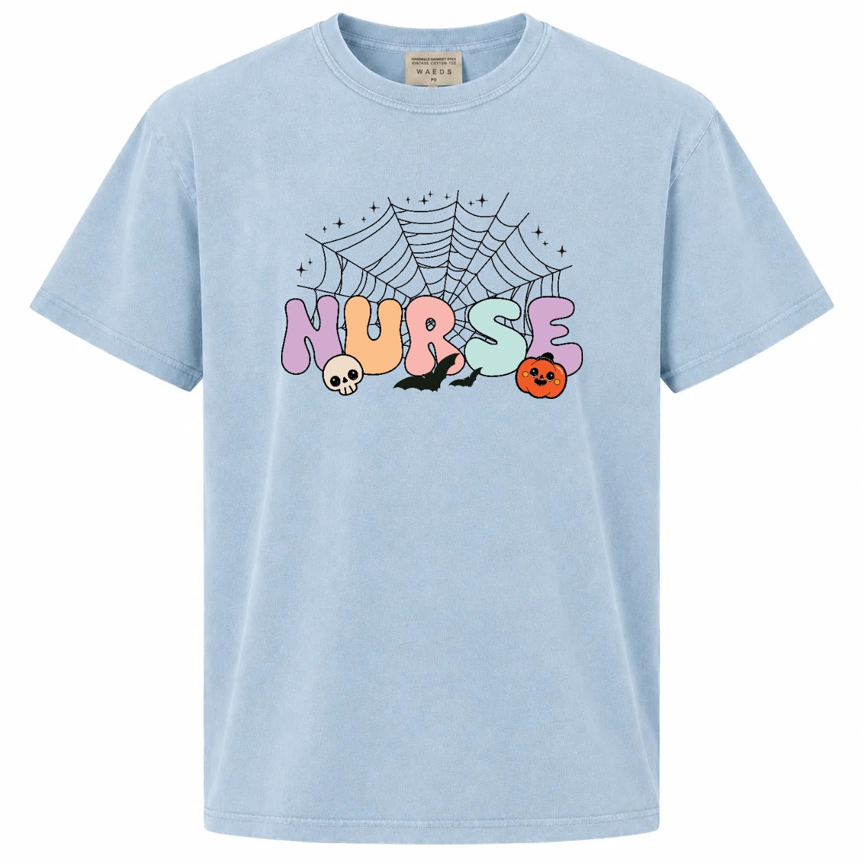 Spooky Nurse Halloween Spider Web Graphic Tee