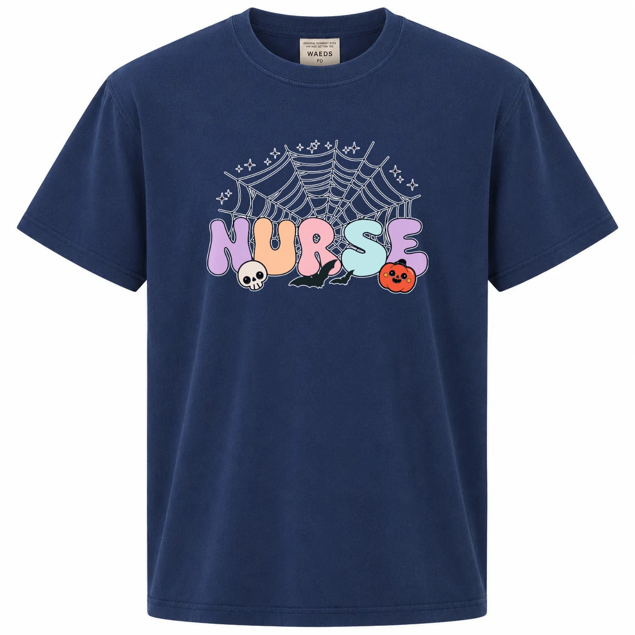 Spooky Nurse Halloween Spider Web Graphic Tee