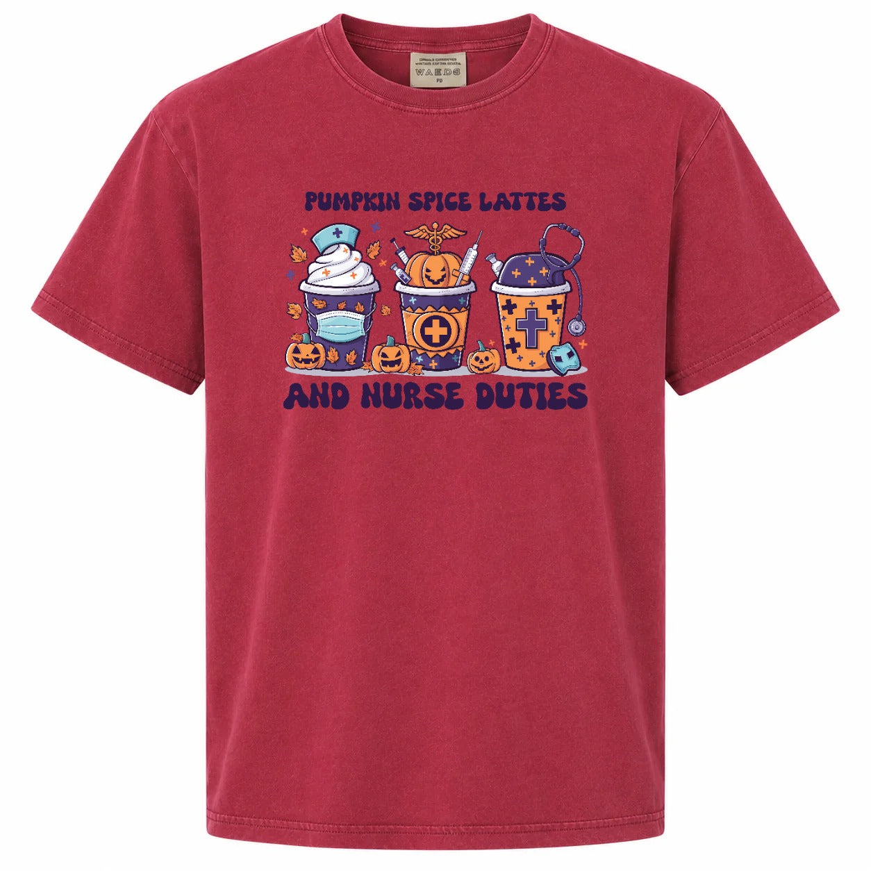 Pumpkin Spice Lattes and Nurse Duties Halloween Graphic T-Shirt