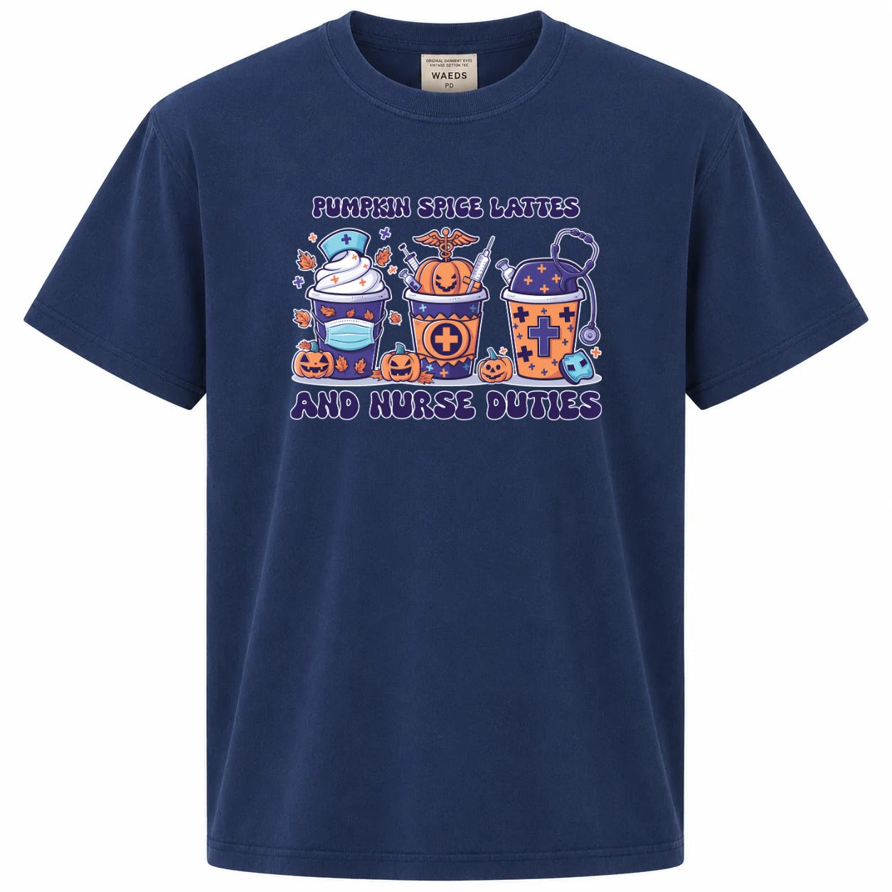 Pumpkin Spice Lattes and Nurse Duties Halloween Graphic T-Shirt