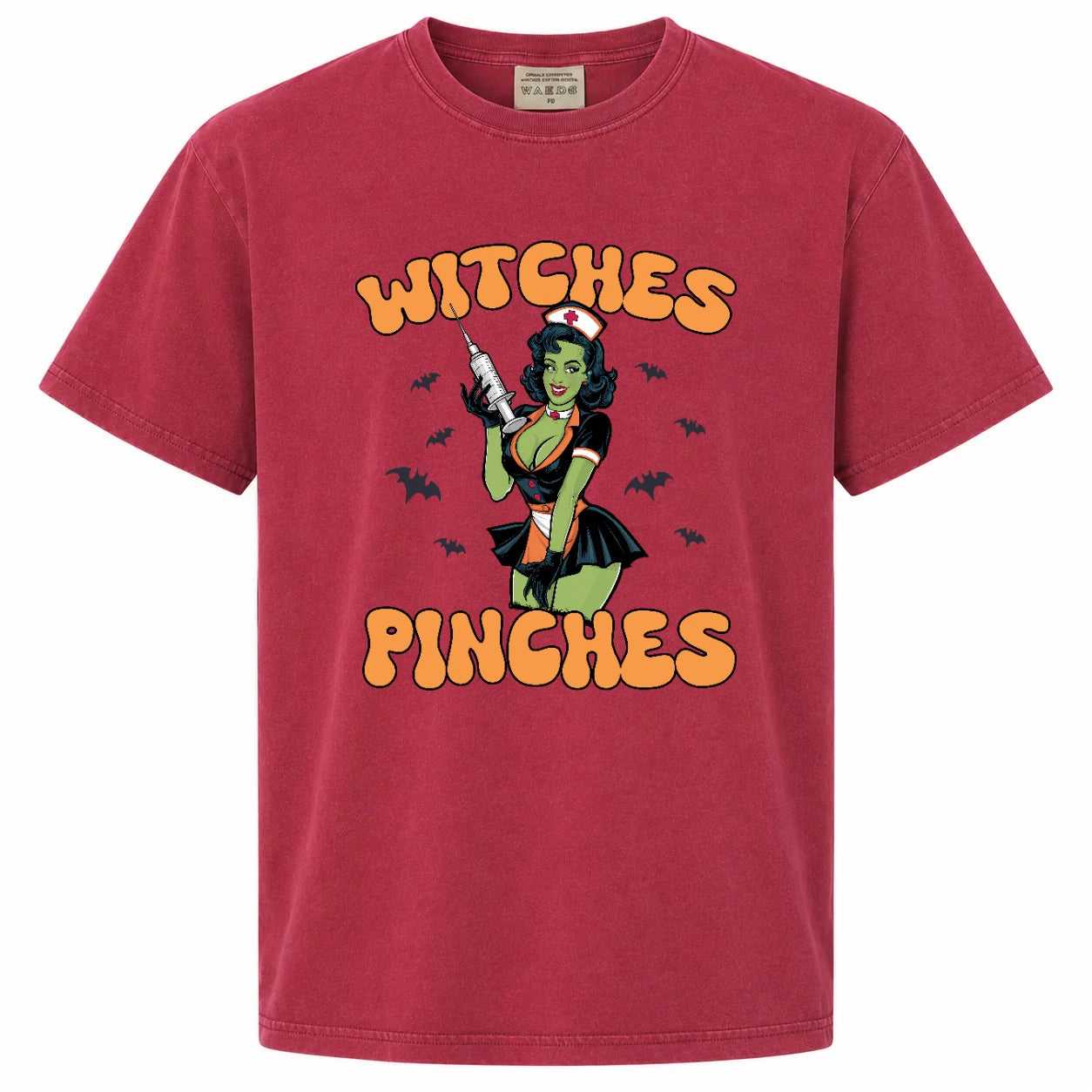 Witches Give Stitches Retro Nurse Halloween Graphic T-Shirt