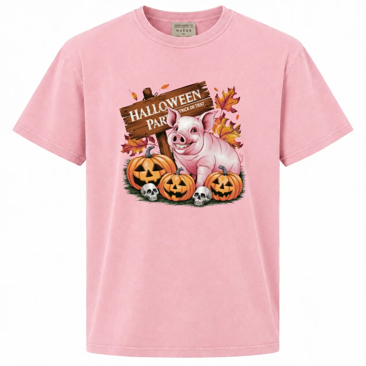 Halloween Party Trick or Treat Pig Pumpkin Graphic Tee