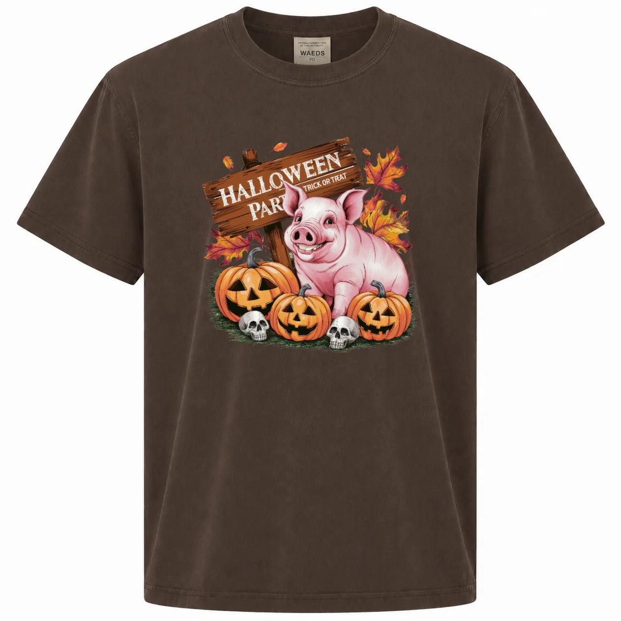 Halloween Party Trick or Treat Pig Pumpkin Graphic Tee