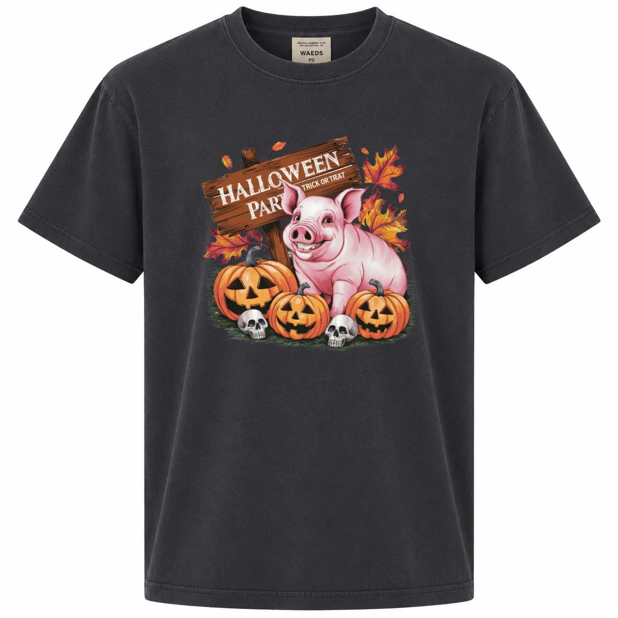 Halloween Party Trick or Treat Pig Pumpkin Graphic Tee