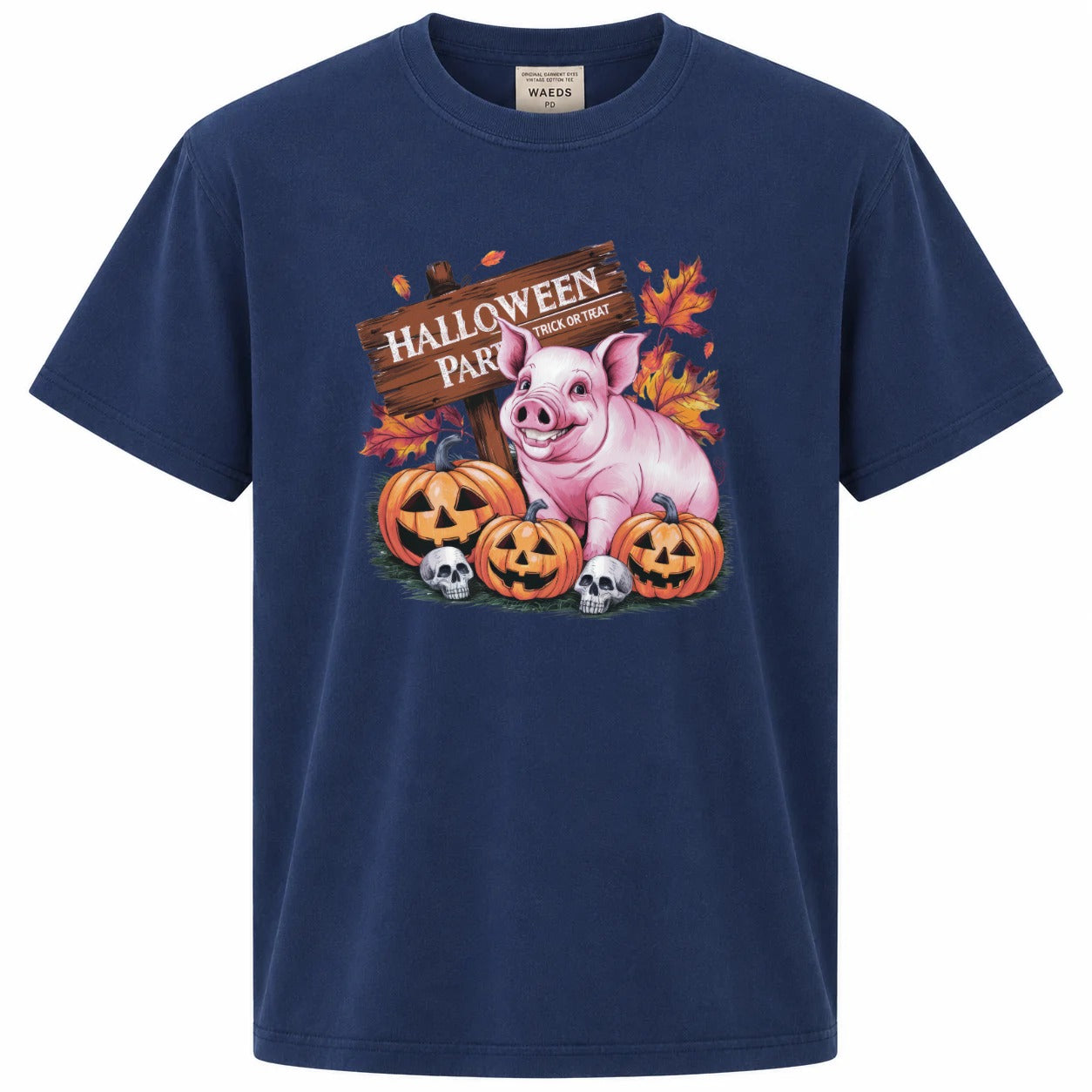 Halloween Party Trick or Treat Pig Pumpkin Graphic Tee