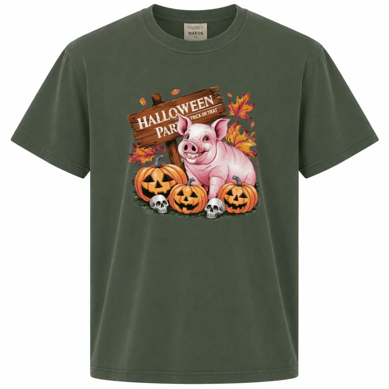 Halloween Party Trick or Treat Pig Pumpkin Graphic Tee