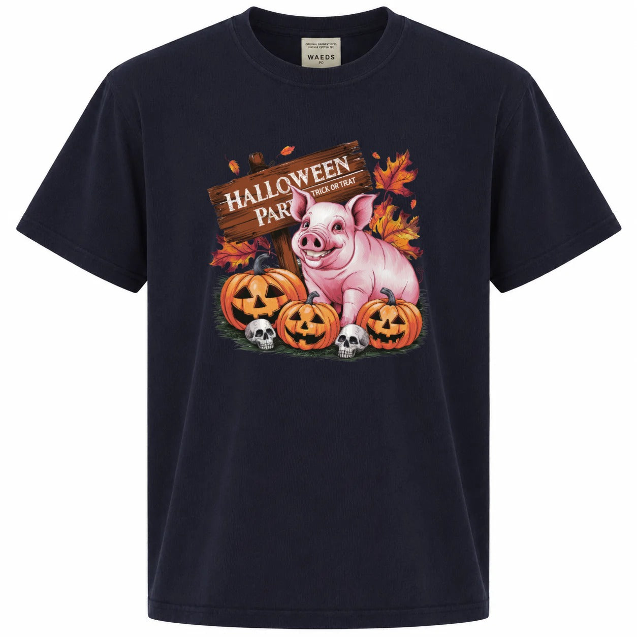 Halloween Party Trick or Treat Pig Pumpkin Graphic Tee