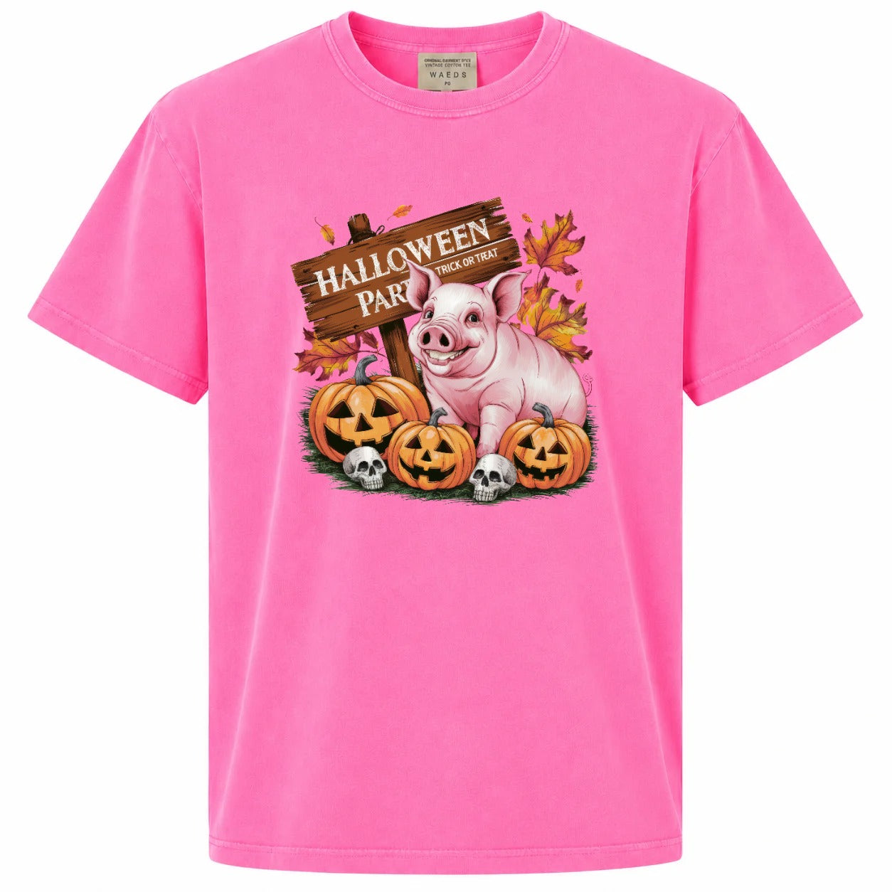 Halloween Party Trick or Treat Pig Pumpkin Graphic Tee