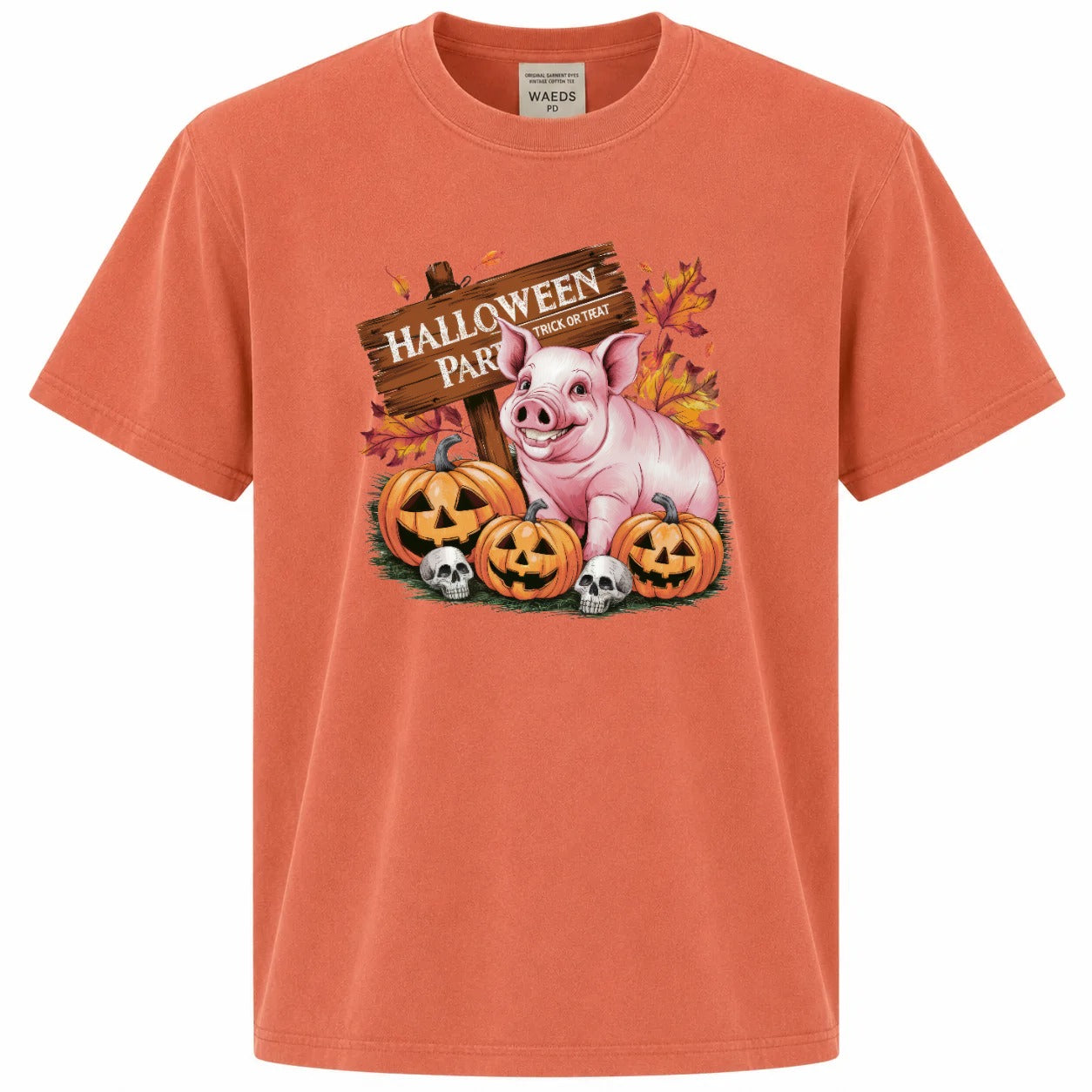 Halloween Party Trick or Treat Pig Pumpkin Graphic Tee