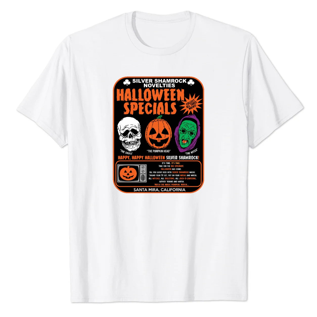 Silver Shamrock Halloween Specials Graphic Tee