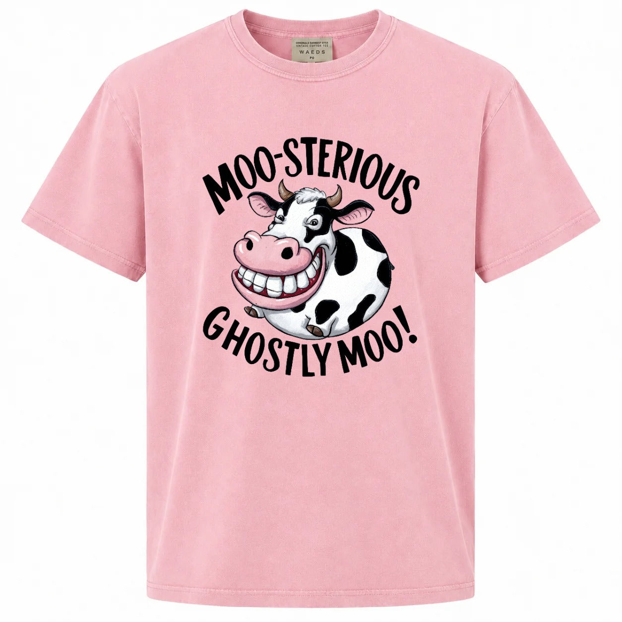 Moo-sterious Ghostly Moo Funny Cow Graphic Tee