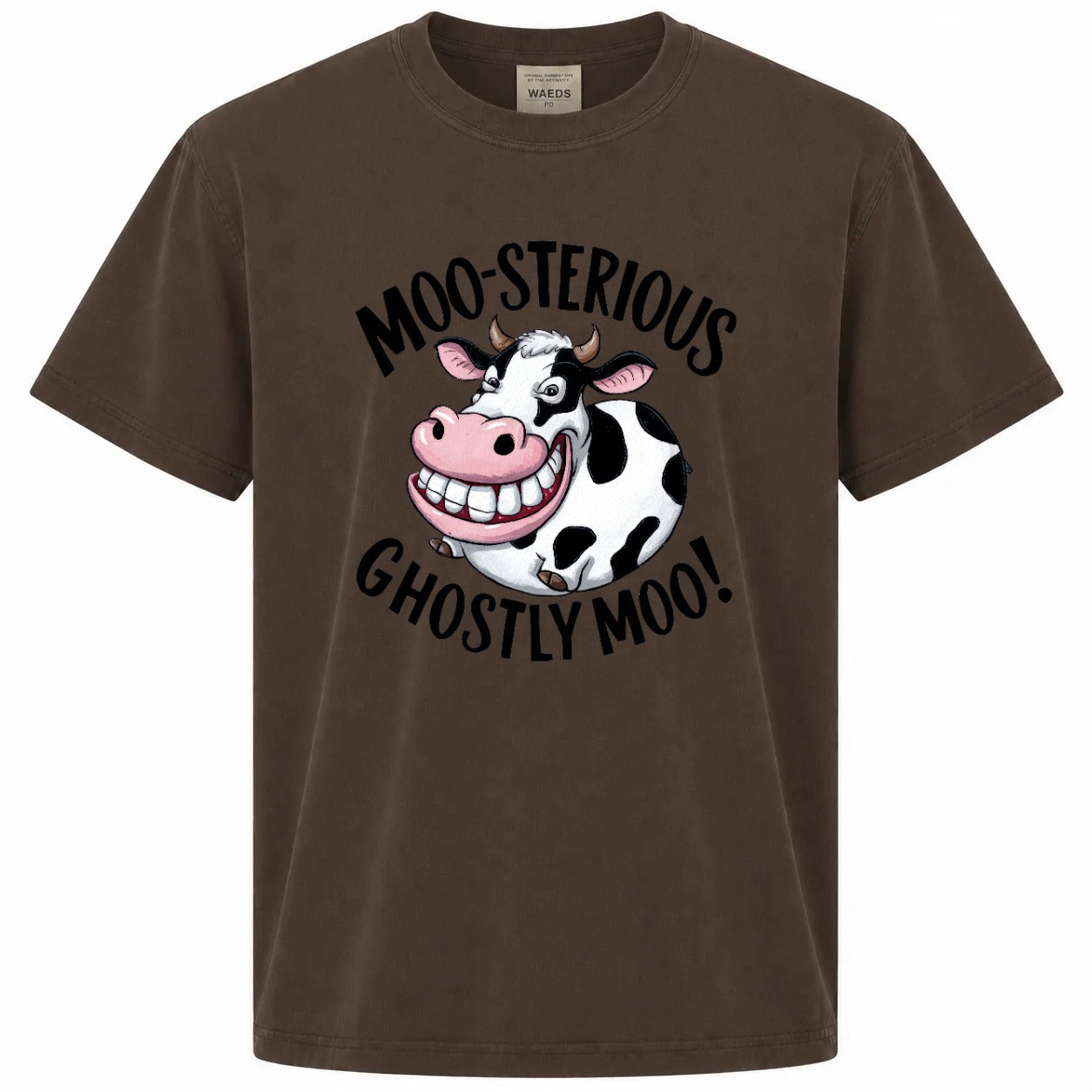 Moo-sterious Ghostly Moo Funny Cow Graphic Tee