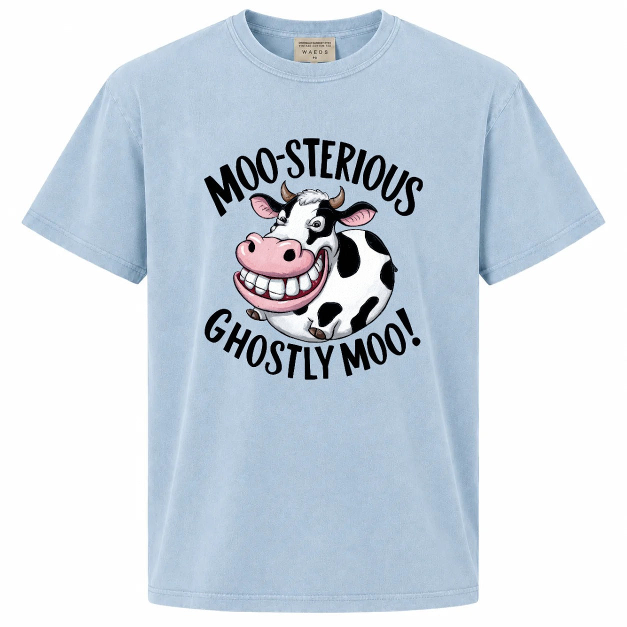 Moo-sterious Ghostly Moo Funny Cow Graphic Tee