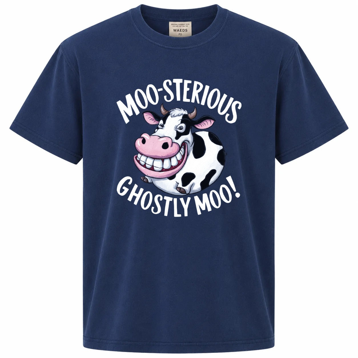 Moo-sterious Ghostly Moo Funny Cow Graphic Tee