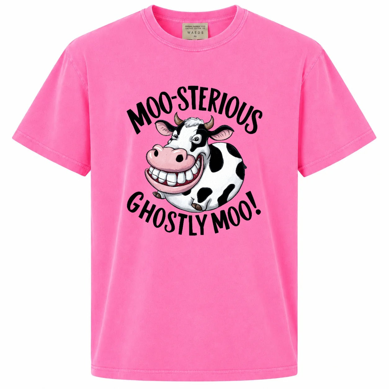 Moo-sterious Ghostly Moo Funny Cow Graphic Tee