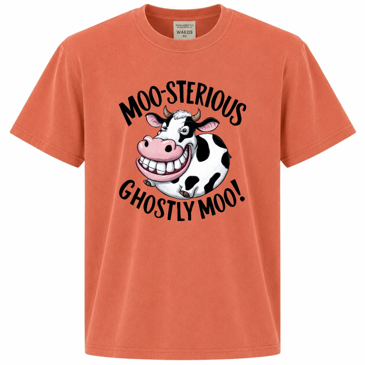 Moo-sterious Ghostly Moo Funny Cow Graphic Tee