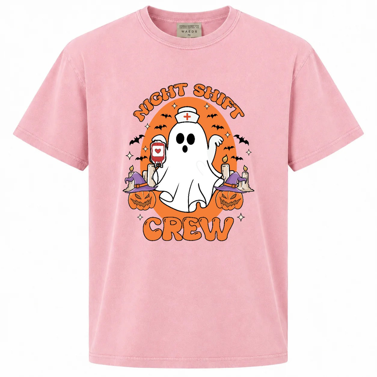 Night Shift Crew Ghost Nurse Halloween Graphic Tee