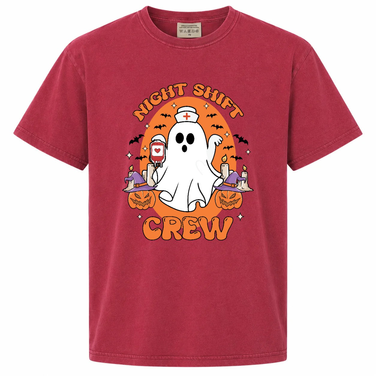 Night Shift Crew Ghost Nurse Halloween Graphic Tee