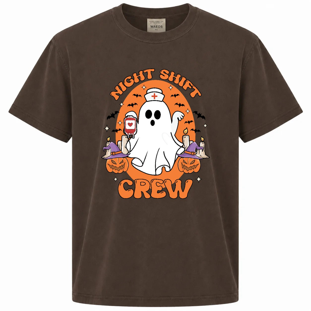 Night Shift Crew Ghost Nurse Halloween Graphic Tee