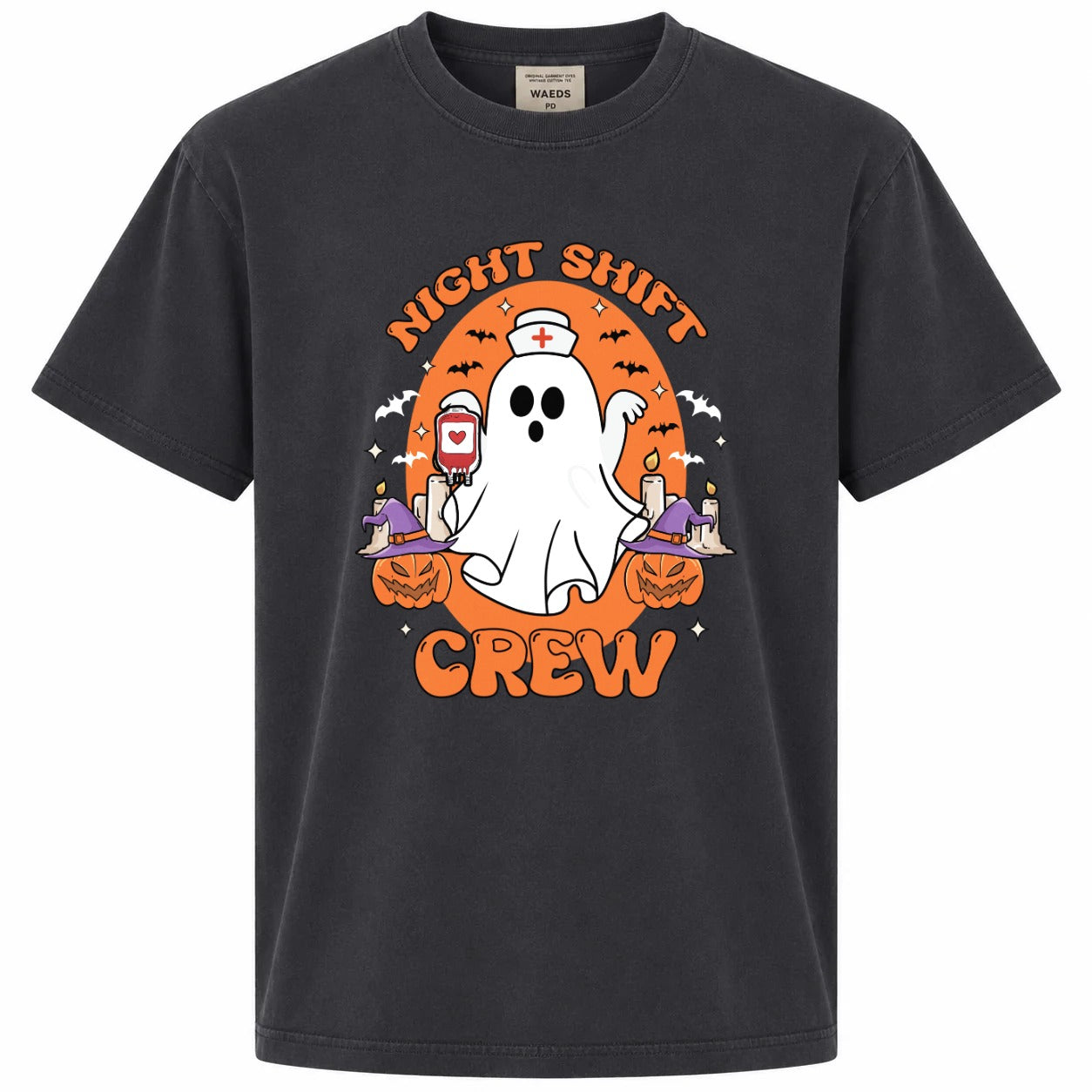 Night Shift Crew Ghost Nurse Halloween Graphic Tee