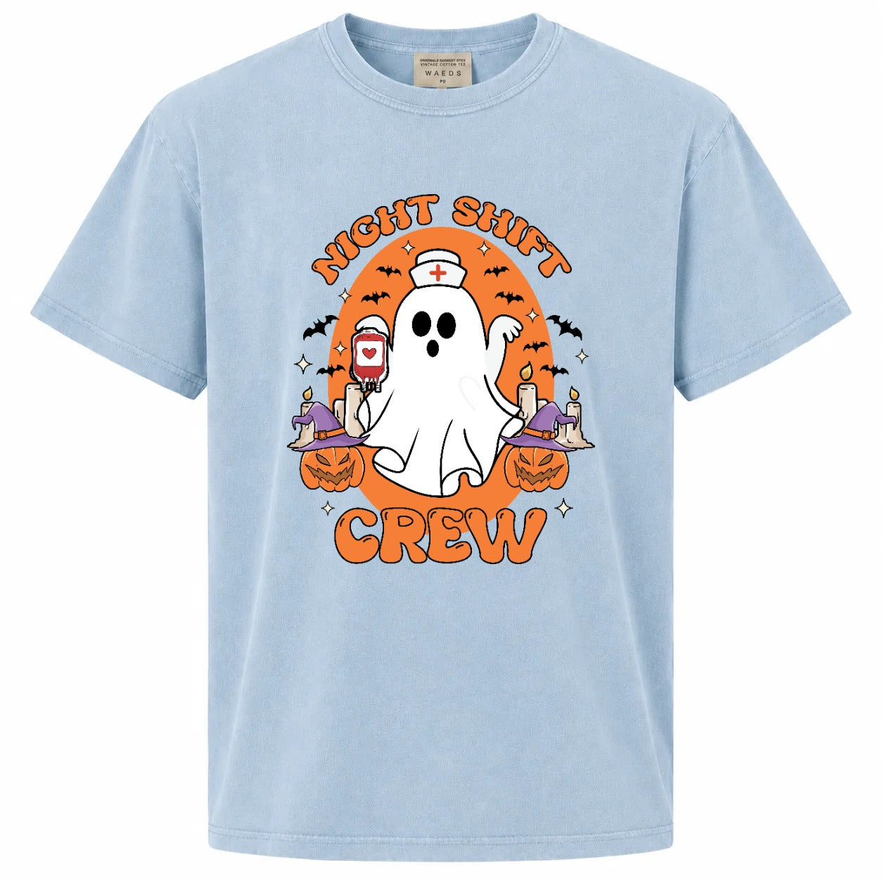 Night Shift Crew Ghost Nurse Halloween Graphic Tee
