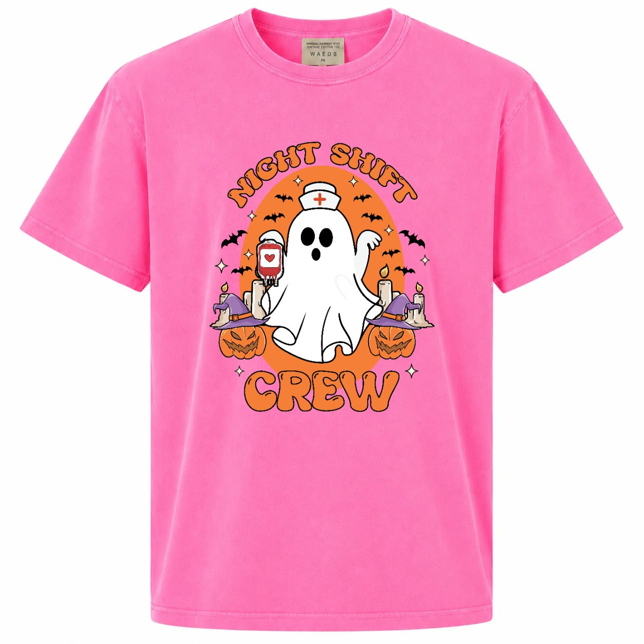 Night Shift Crew Ghost Nurse Halloween Graphic Tee