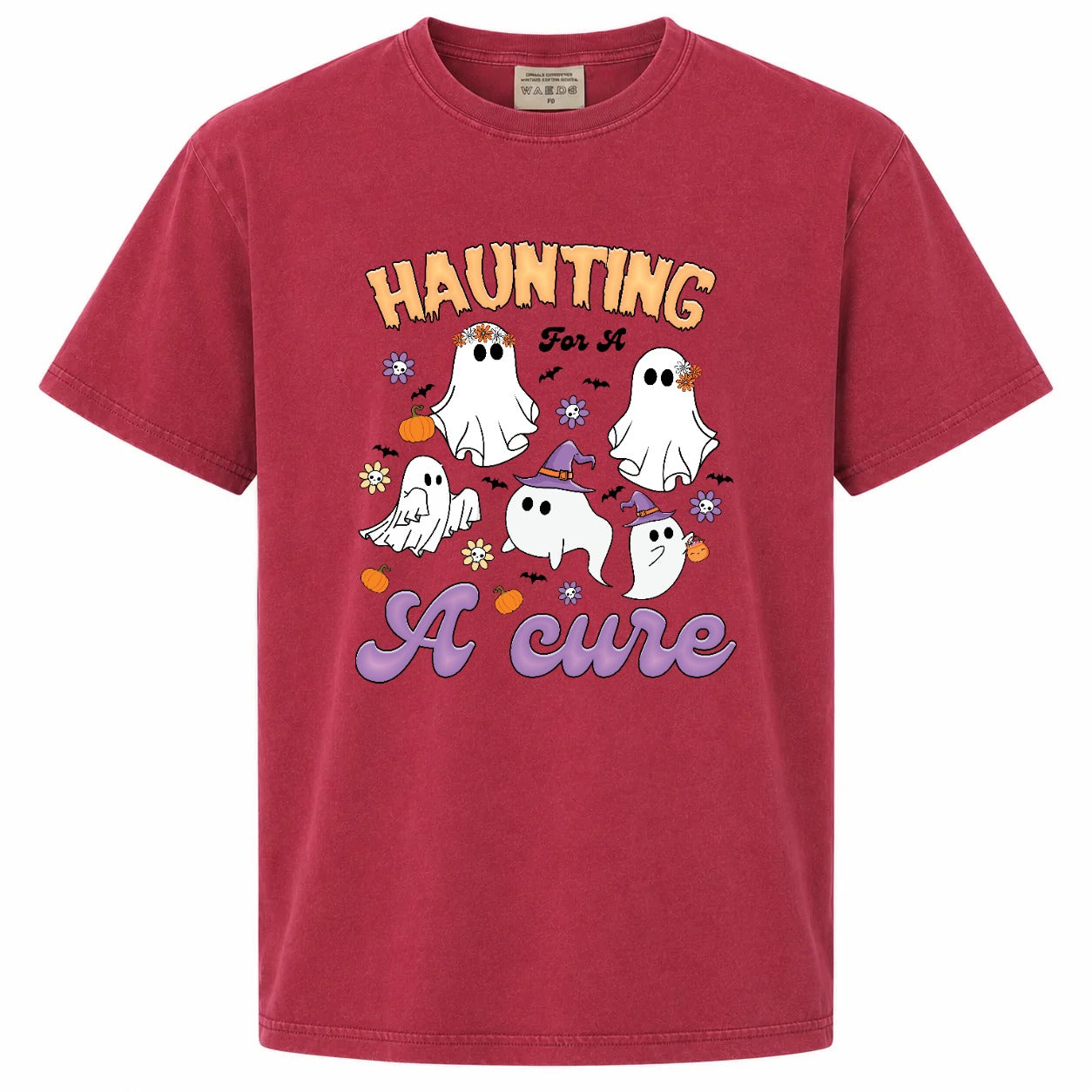 Haunting for a Cure Cute Ghost Halloween Graphic T-Shirt