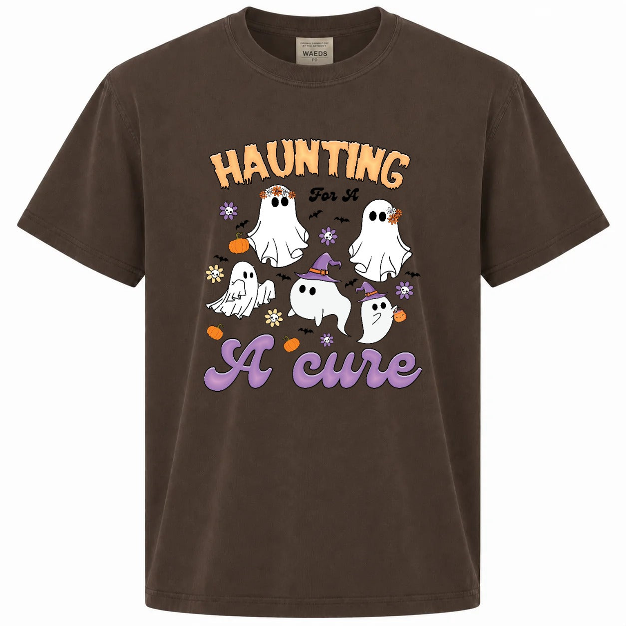 Haunting for a Cure Cute Ghost Halloween Graphic T-Shirt