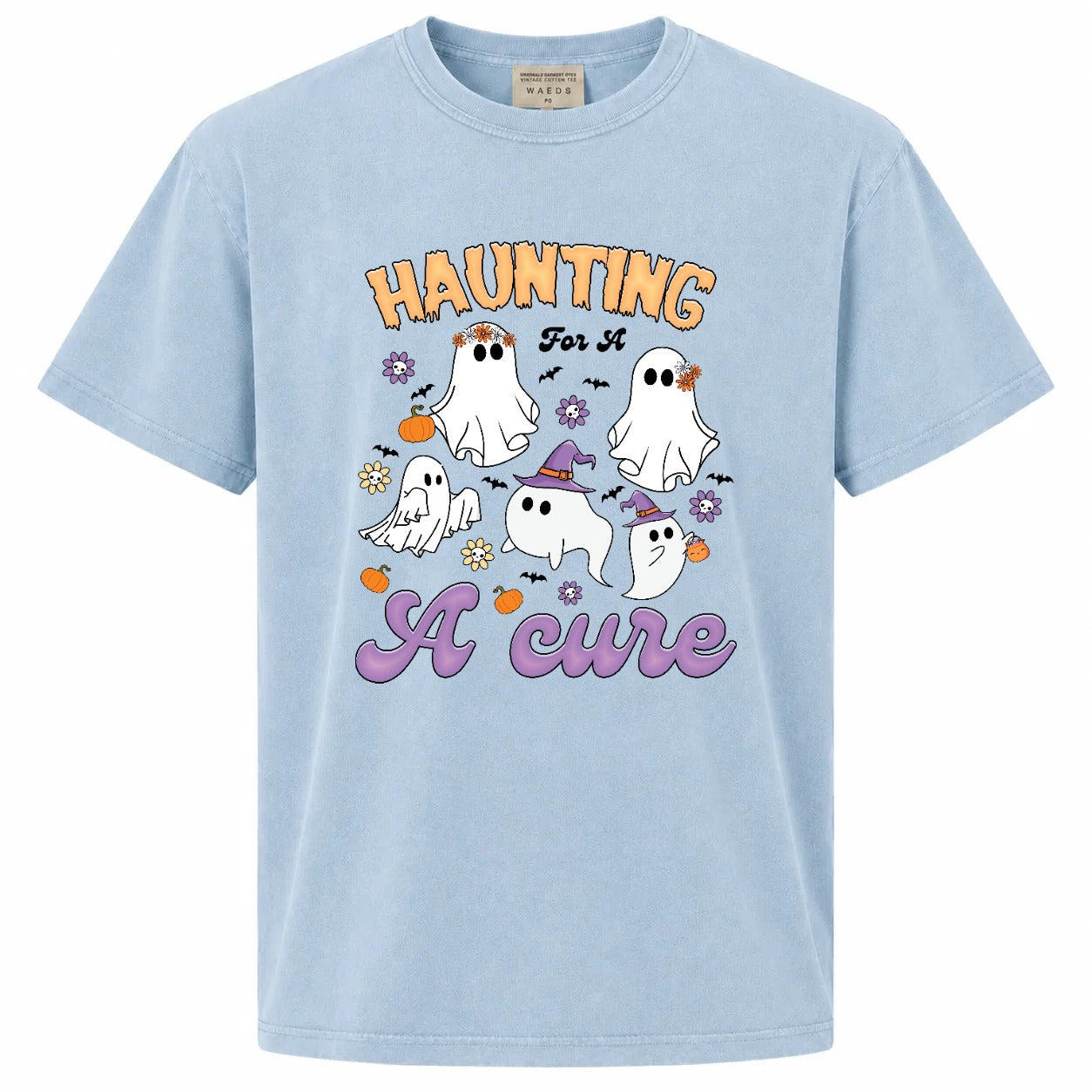 Haunting for a Cure Cute Ghost Halloween Graphic T-Shirt