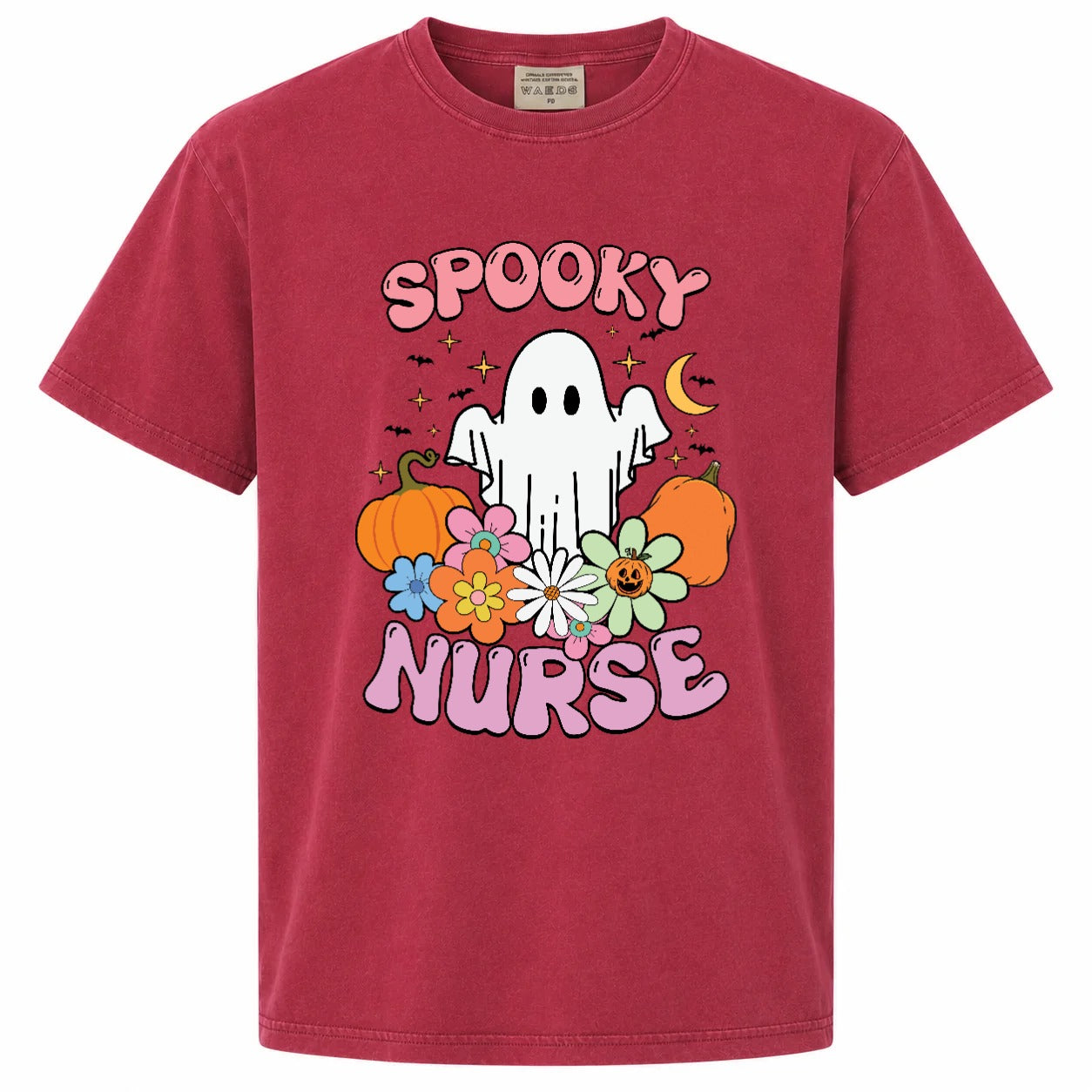 Spooky Nurse Retro Ghost Halloween Graphic T-Shirt