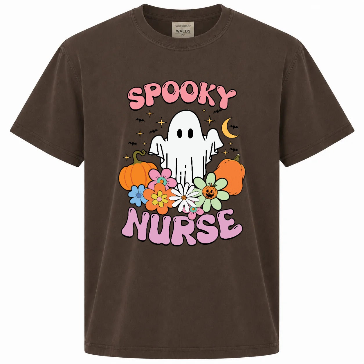 Spooky Nurse Retro Ghost Halloween Graphic T-Shirt