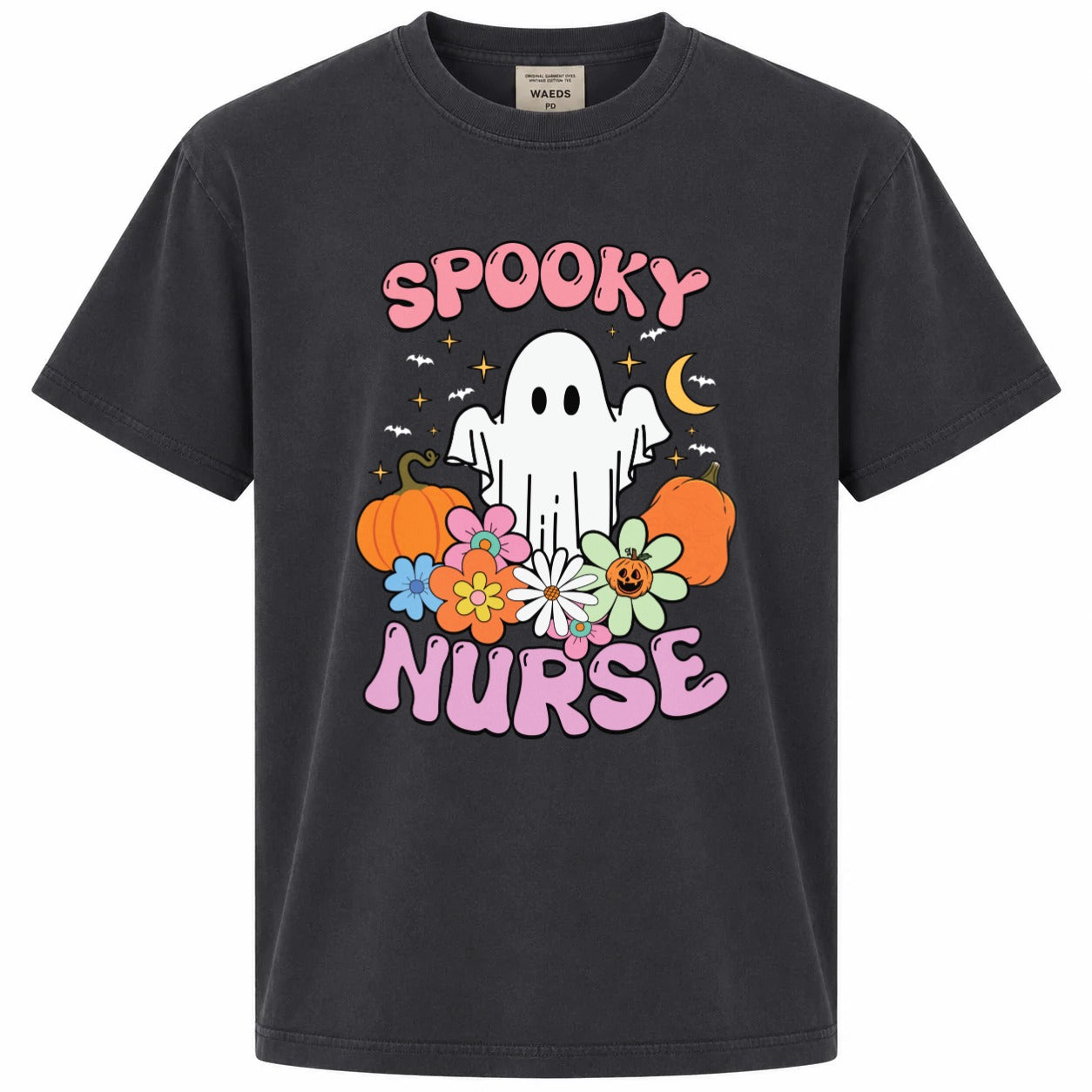 Spooky Nurse Retro Ghost Halloween Graphic T-Shirt