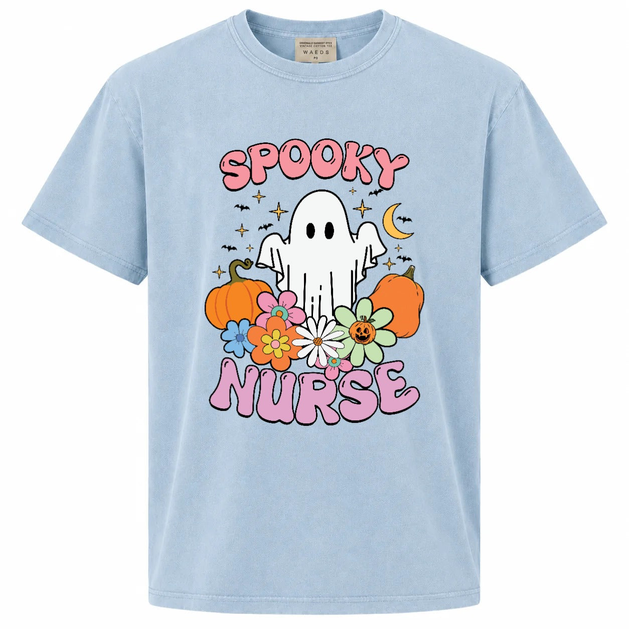 Spooky Nurse Retro Ghost Halloween Graphic T-Shirt