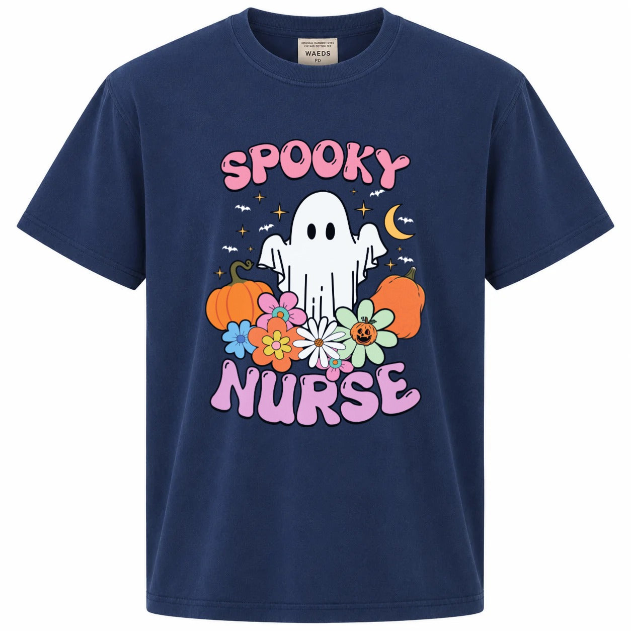 Spooky Nurse Retro Ghost Halloween Graphic T-Shirt