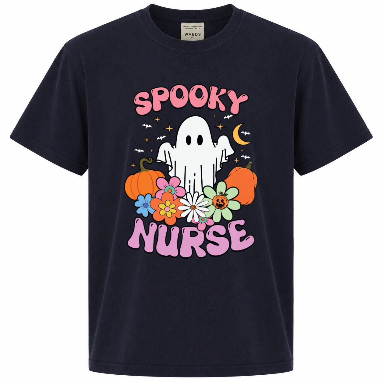 Spooky Nurse Retro Ghost Halloween Graphic T-Shirt