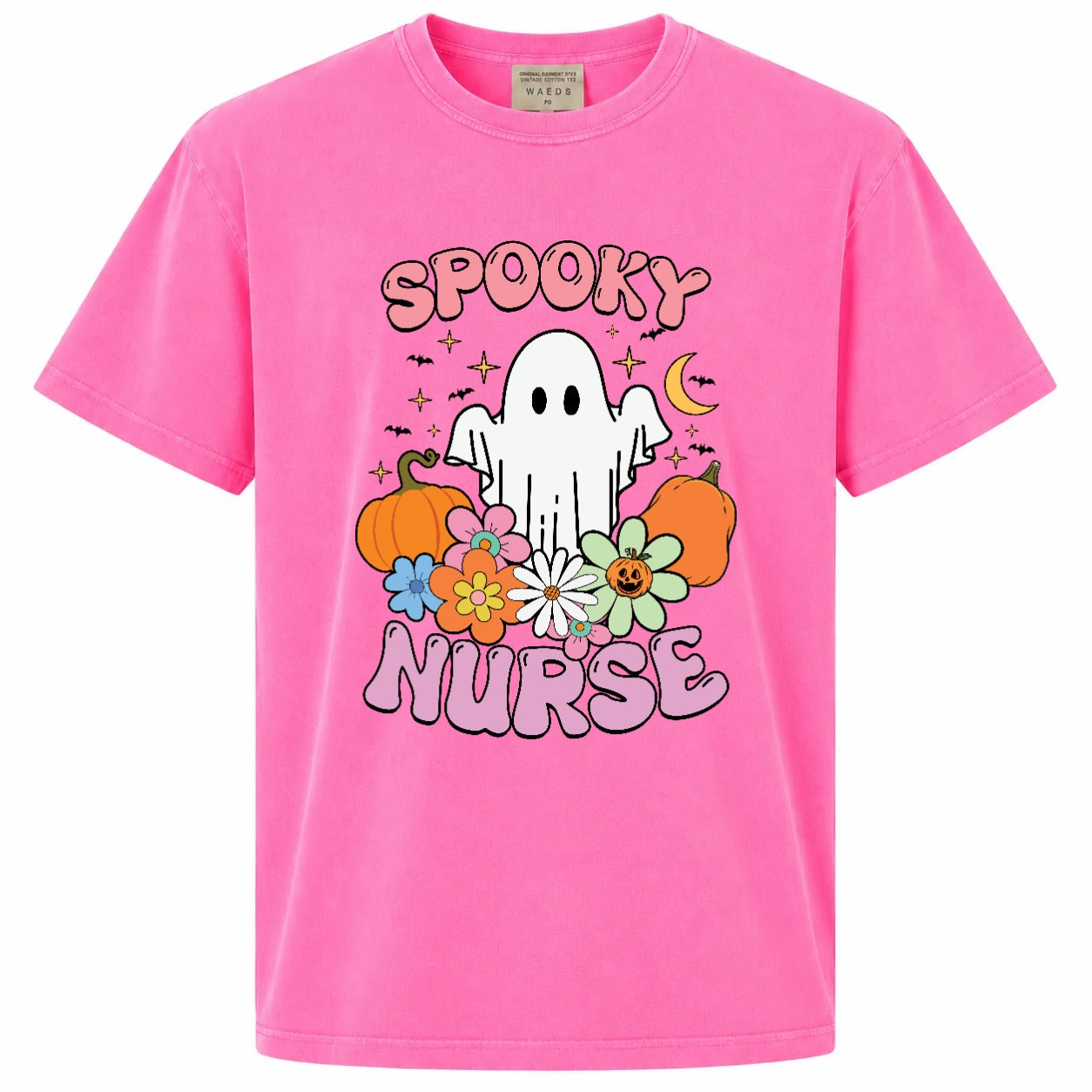 Spooky Nurse Retro Ghost Halloween Graphic T-Shirt