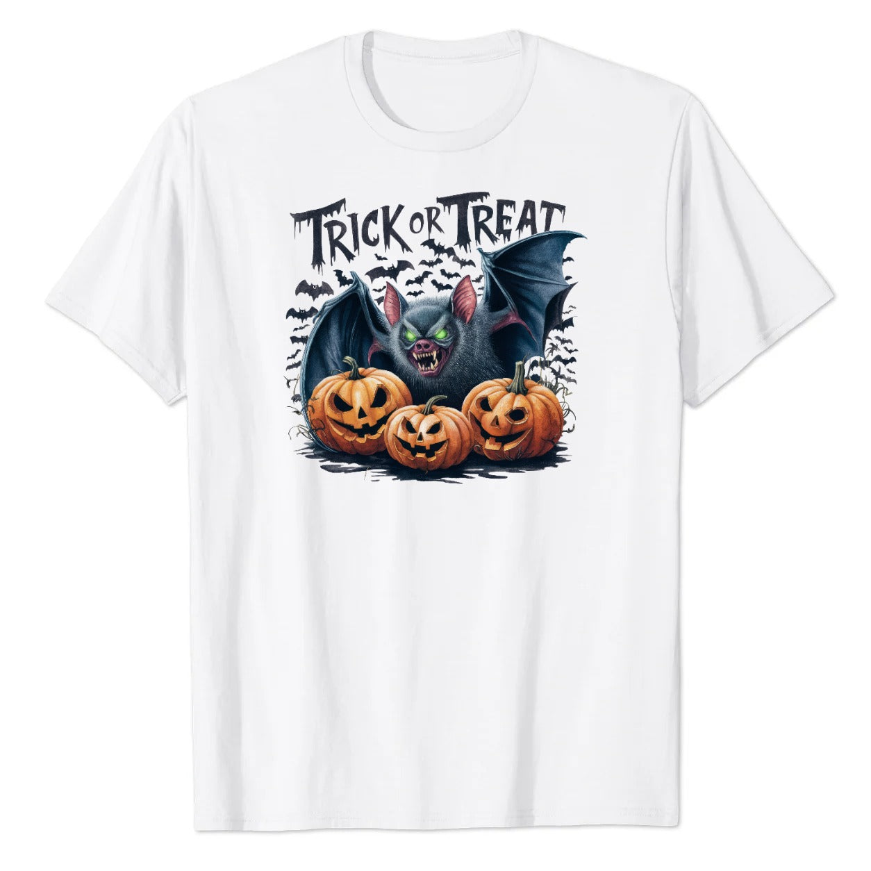 Trick or Treat Bat Pumpkin Graphic Tee
