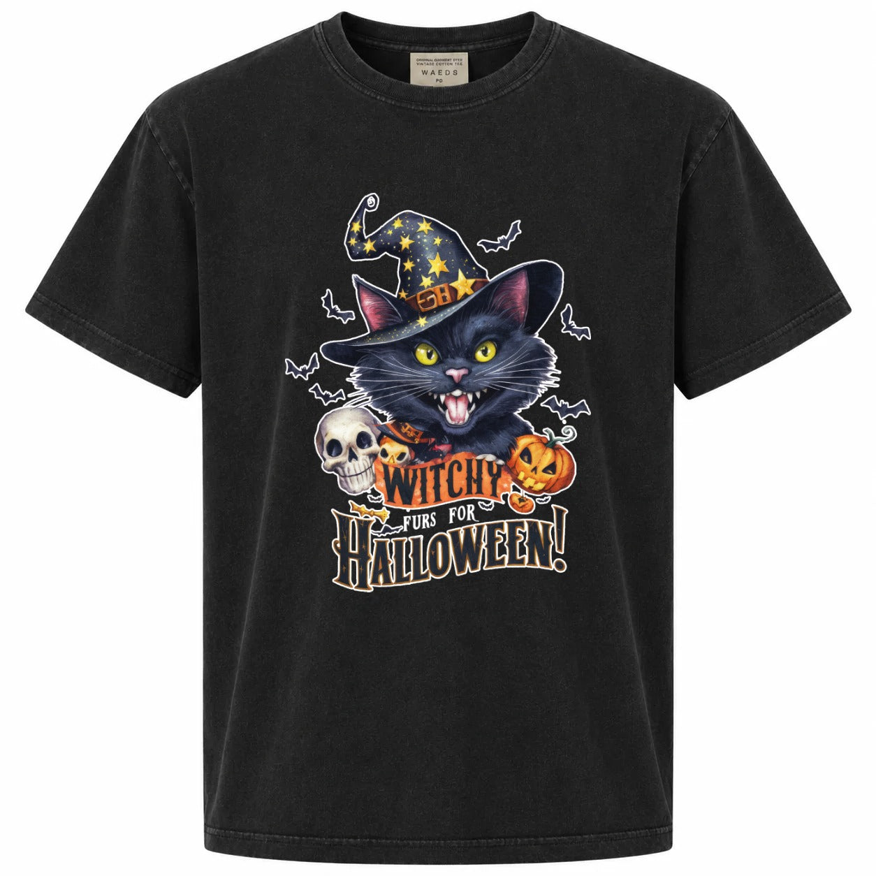 Witchy Furs for Halloween Black Cat Graphic Tee